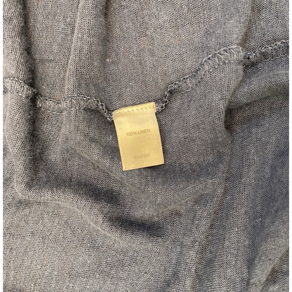 J. Jill 100% Linen Cardigan Sweater Womens Size L Blue Beachy Coastal Open Front - Picture 4 of 5